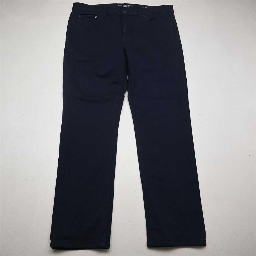 Banana Republic 35x30 Navy Blue Brushed Traveler Slim‎ Mens Jeans